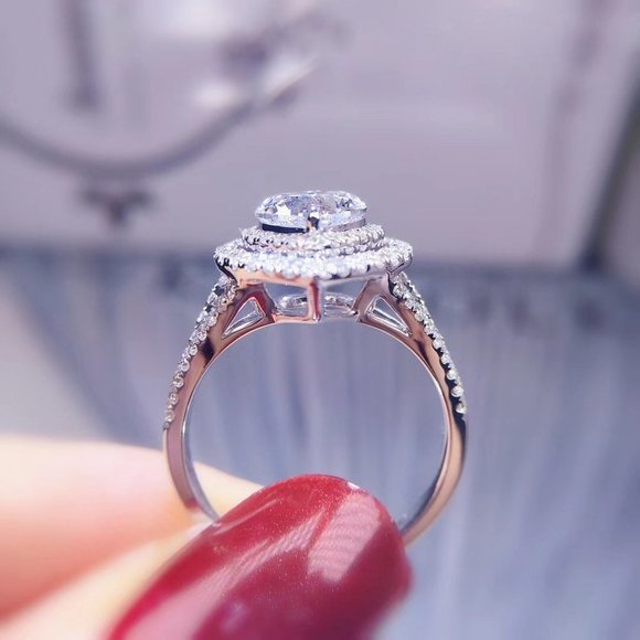 ❤Sweet Pure CZ Double Layer Cross Fashion Heart Rings for Women, MARR9016 - Picture 5 of 8